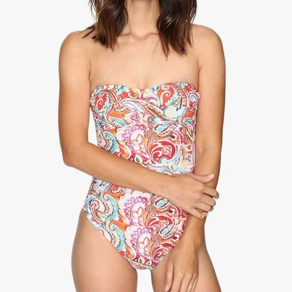 Lauren Ralph Lauren Boho Sunrise Paisley Mio One-Piece Multi Swimsuit - Picture 2 of 16